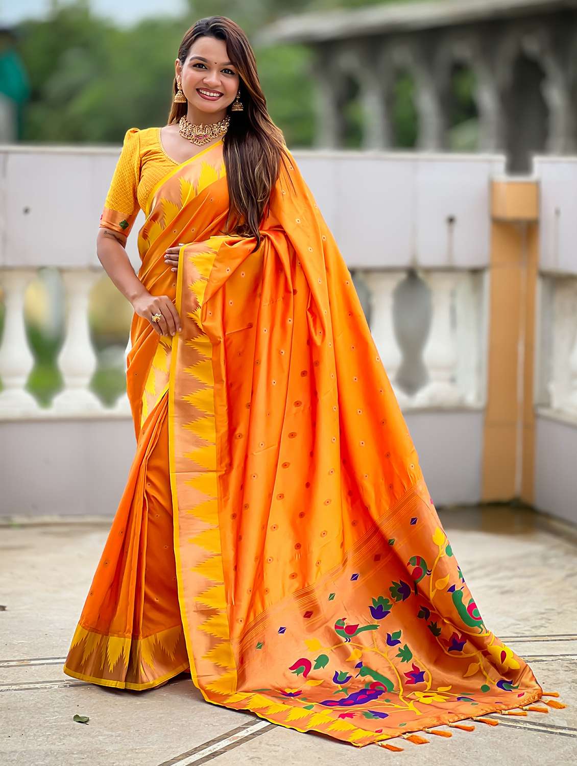 women self design paithani saree with blouse - 22022400 -  Zoom Image - 0