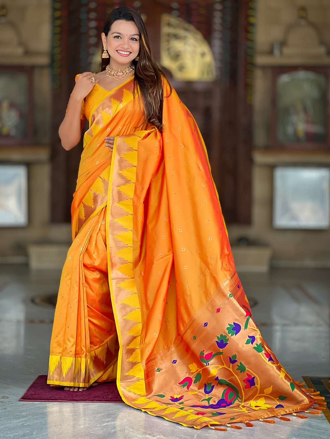 women self design paithani saree with blouse - 22022400 -  Standard Image - 1