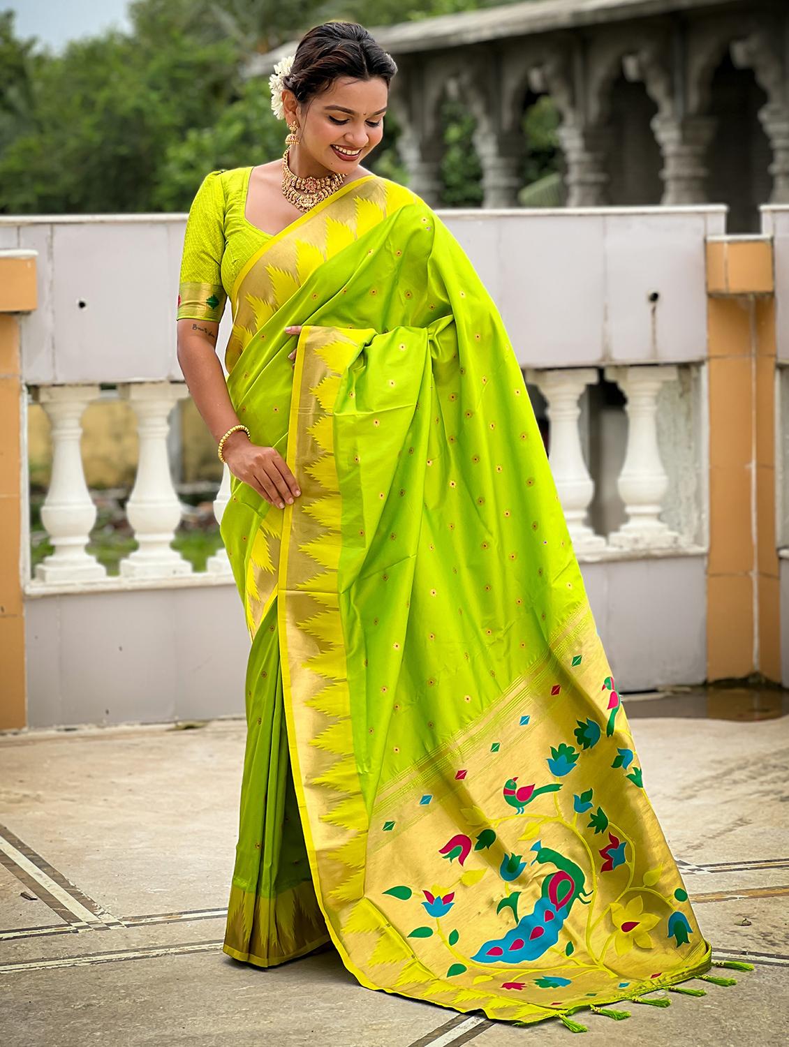 women self design paithani saree with blouse - 22022401 - Standard Image - 1