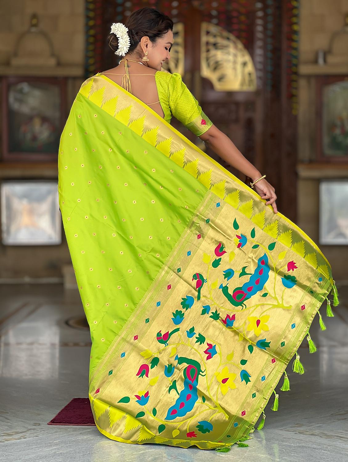 women self design paithani saree with blouse - 22022401 - Standard Image - 4