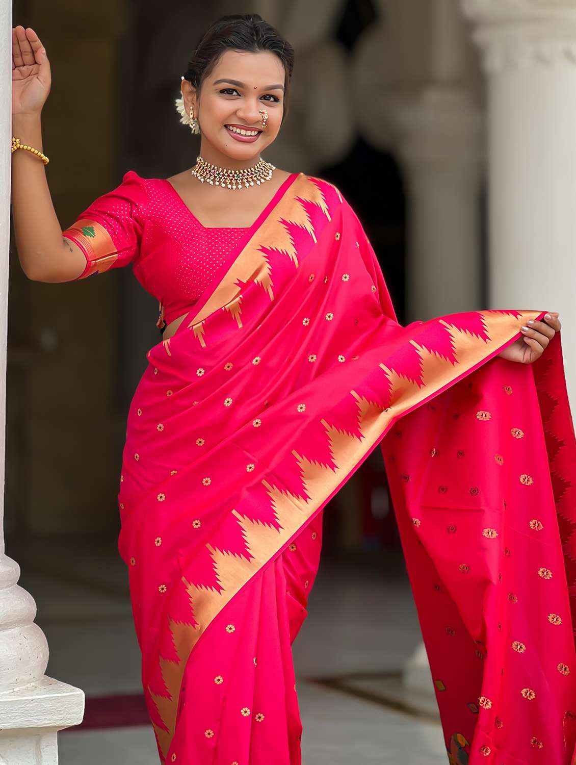 women self design paithani saree with blouse - 22022403 - Standard Image - 1