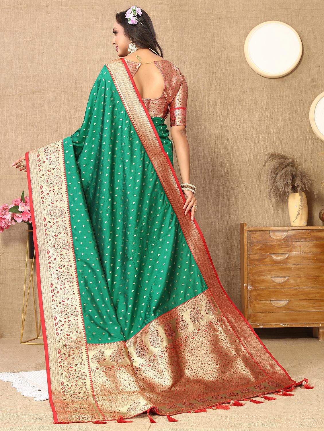women self design banarasi saree with blouse - 22022405 - Standard Image - 4