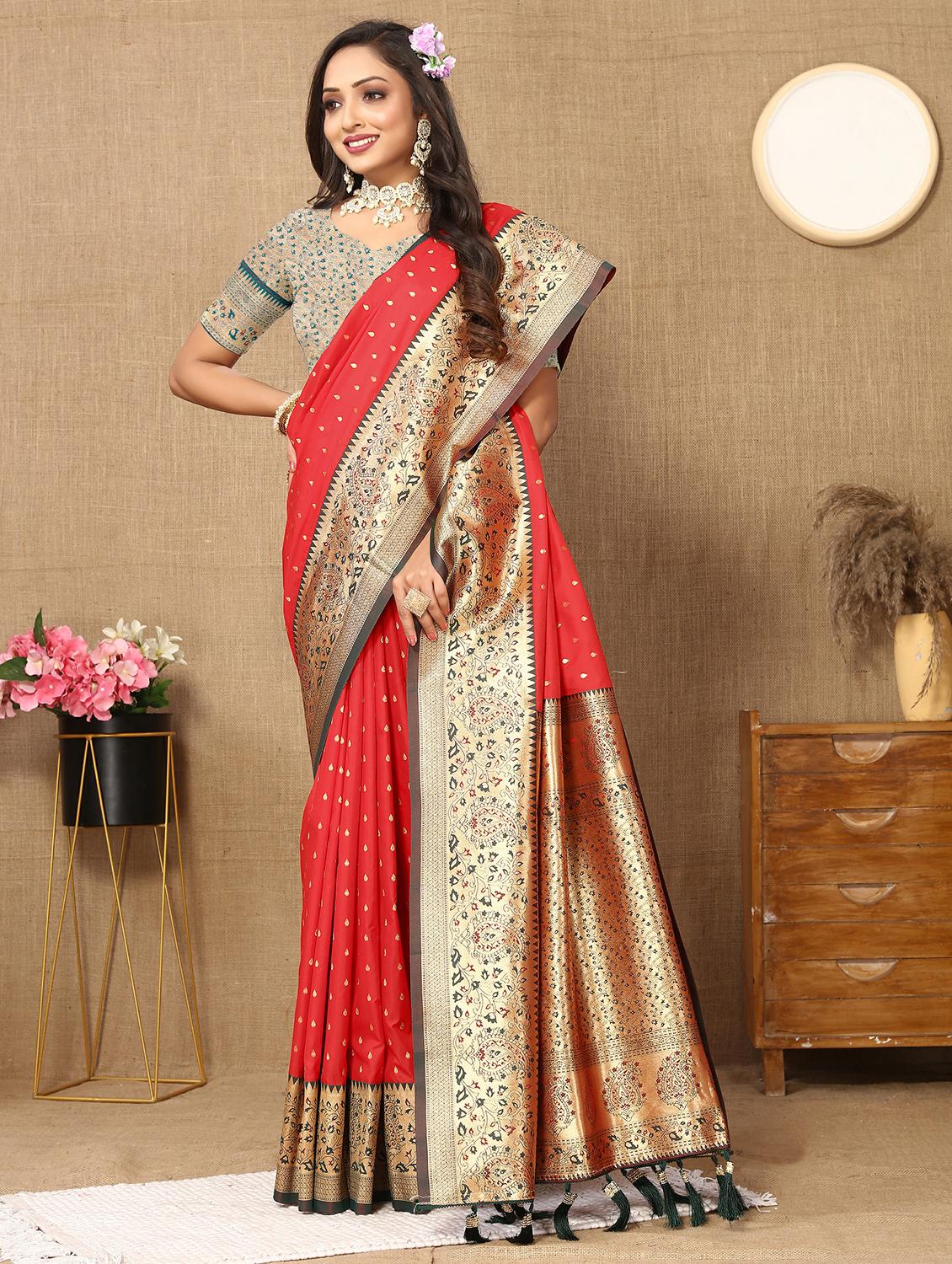 women self design banarasi saree with blouse - 22022411 - Standard Image - 1
