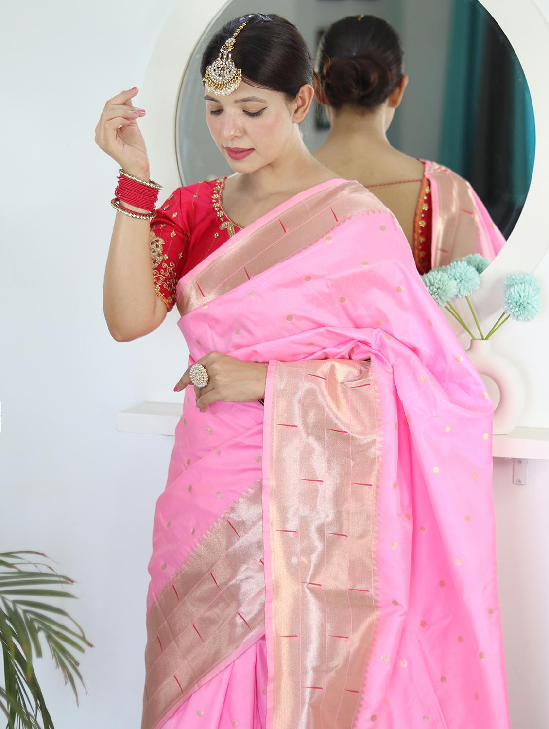 women self design paithani saree with blouse - 22022413 - Standard Image - 4