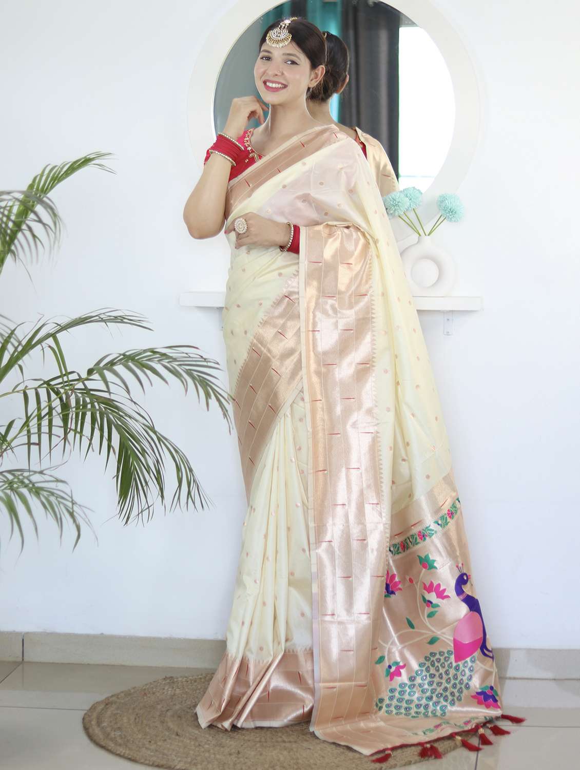 women self design paithani saree with blouse - 22022414 -  Standard Image - 1