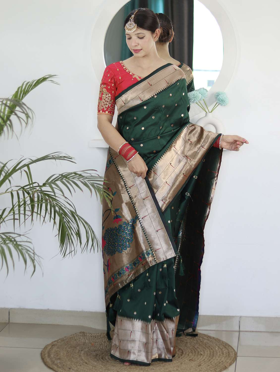 women self design paithani saree with blouse - 22022415 -  Standard Image - 1