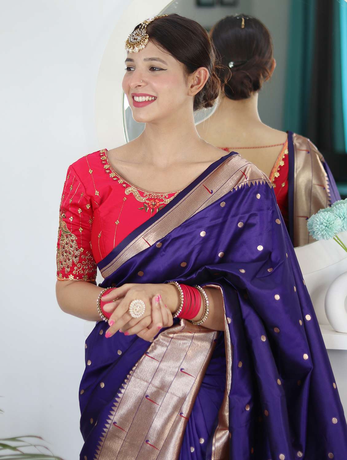 women self design paithani saree with blouse - 22022418 - Standard Image - 1