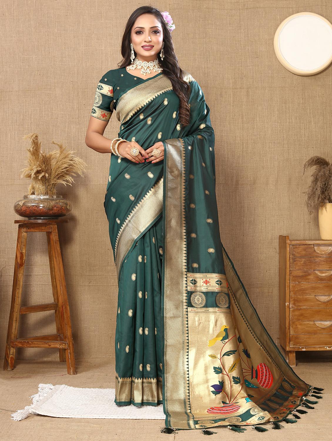 women self design paithani saree with blouse - 22022420 - Standard Image - 1