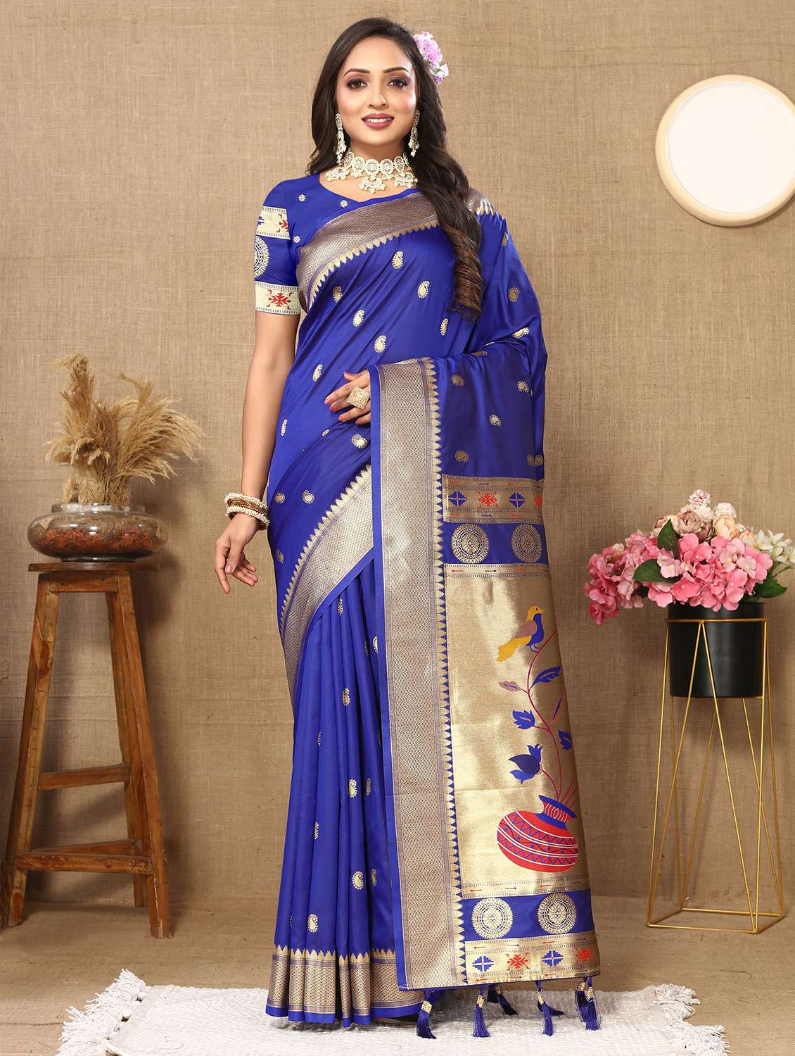 women self design paithani saree with blouse - 22022426 -  Standard Image - 1