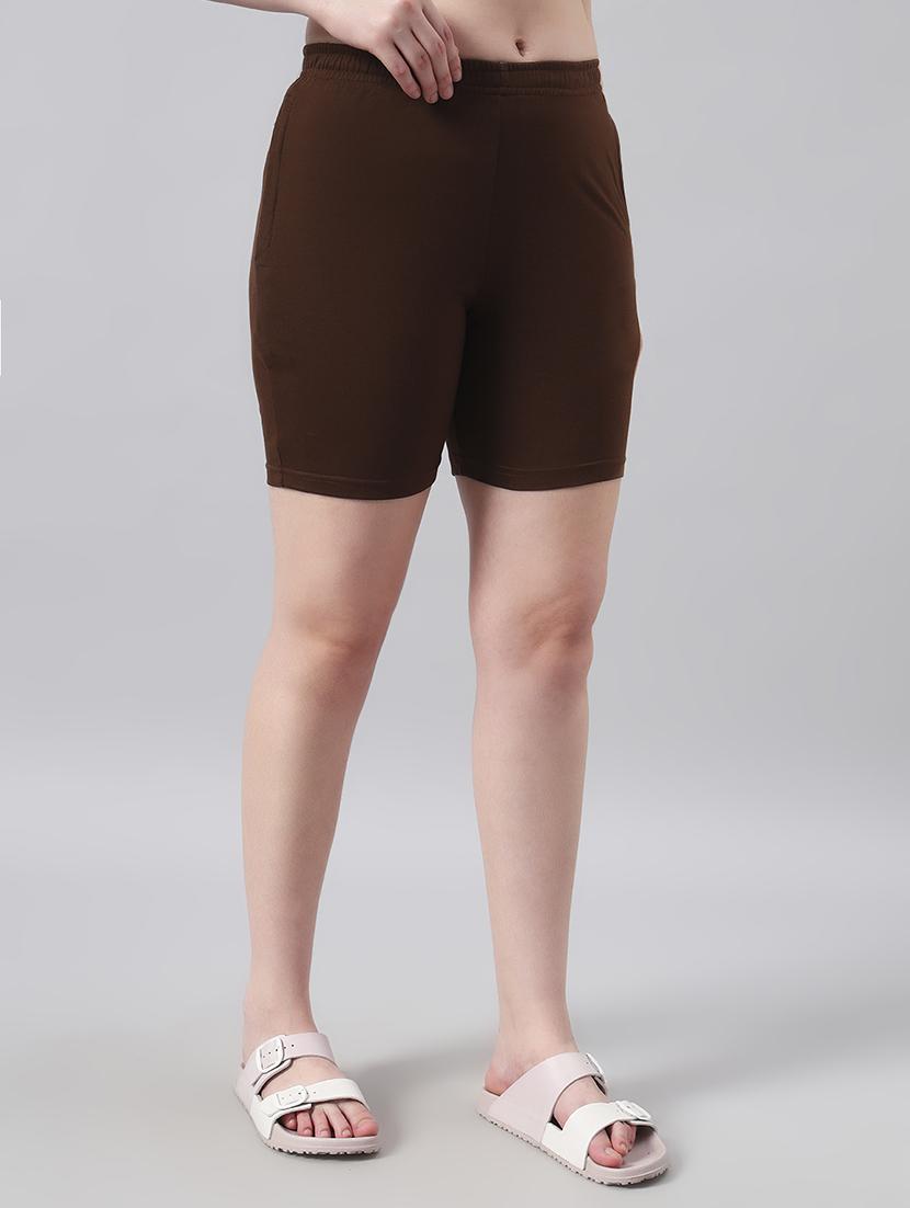 women solid mid rise loung wear shorts - 22022433 -  Standard Image - 1