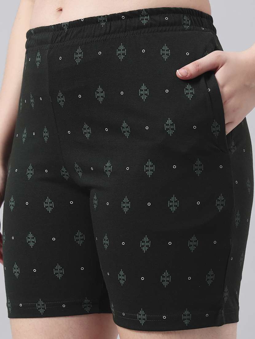 women printed mid rise loung wear shorts - 22022437 -  Standard Image - 4