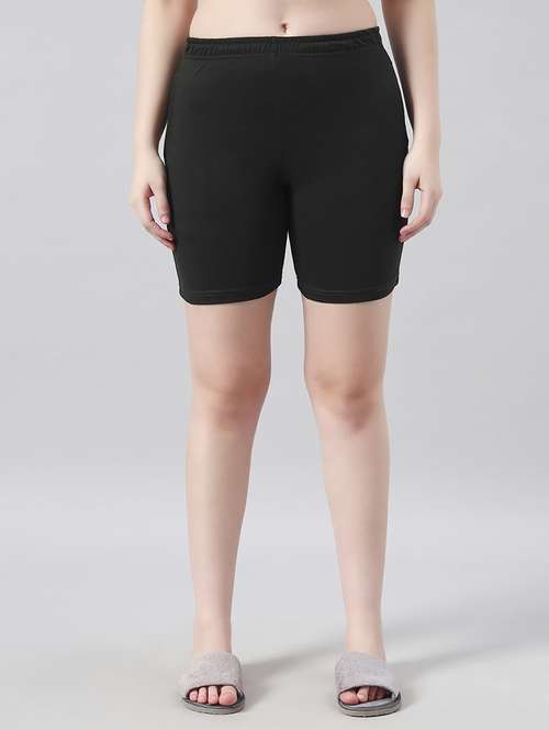 women solid mid rise loung wear shorts - 22022440 -  Standard Image - 0