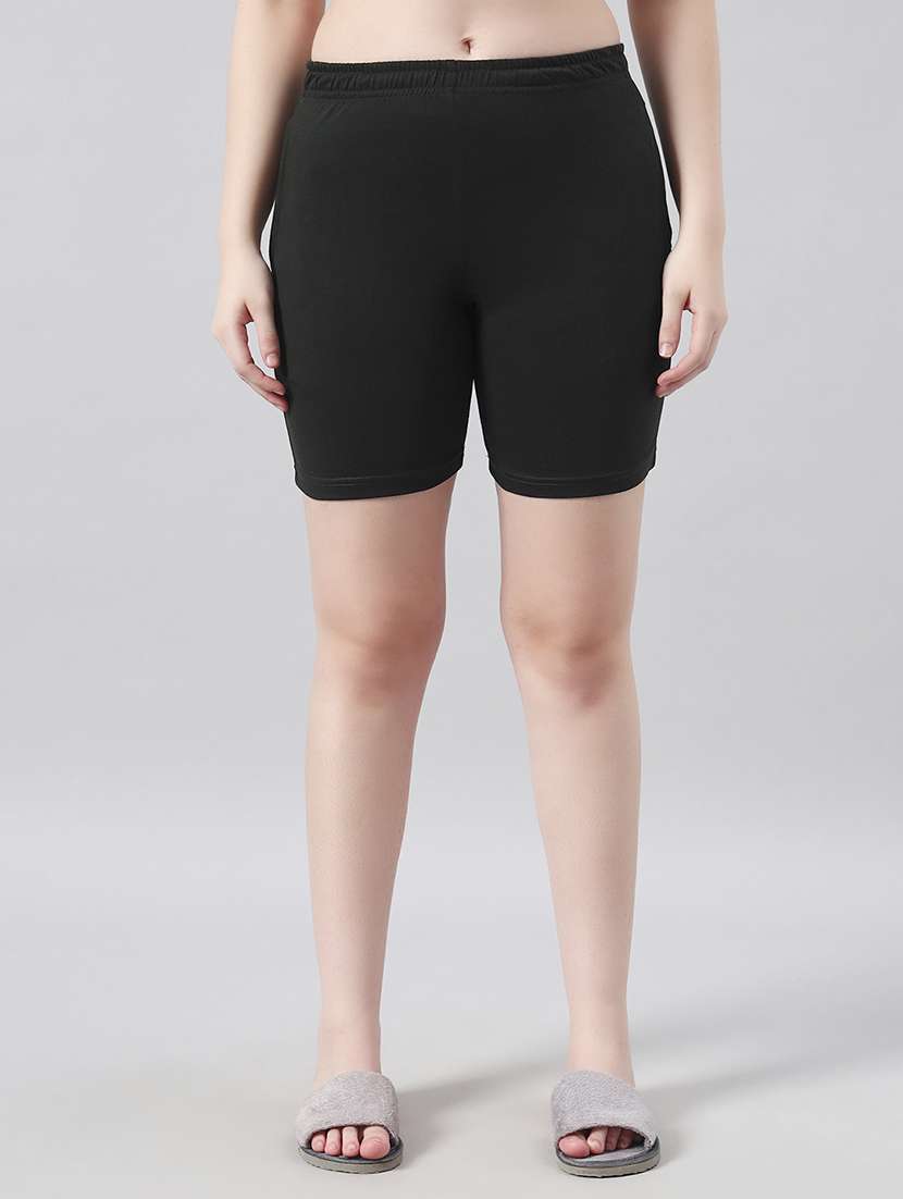 women solid mid rise loung wear shorts - 22022440 -  Zoom Image - 0