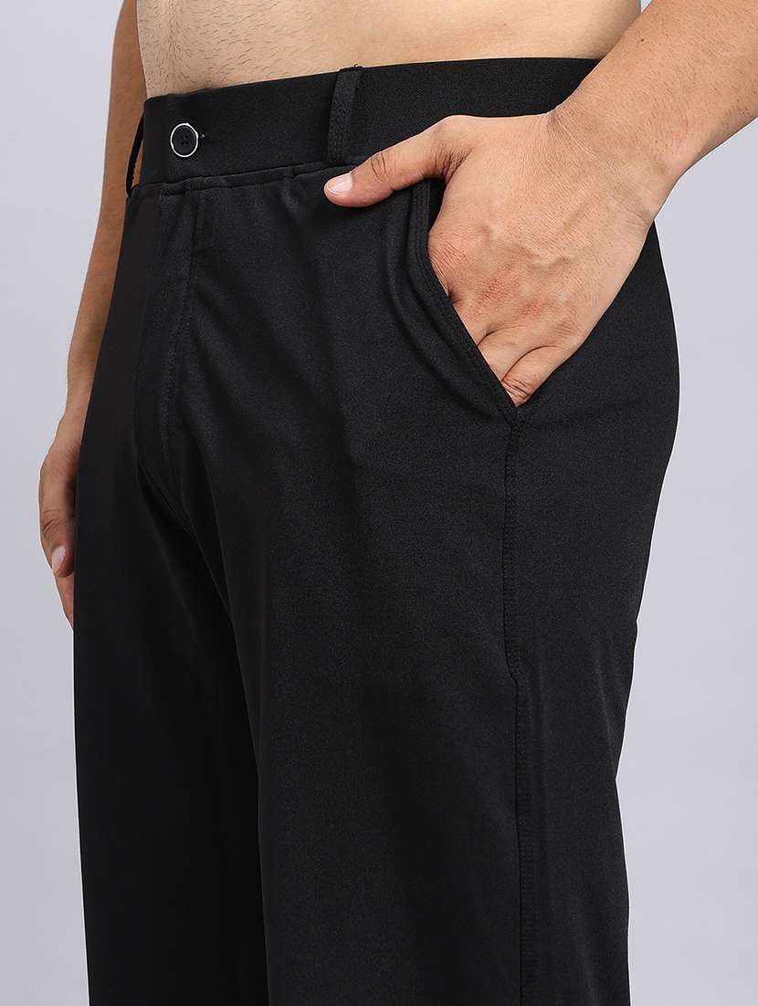 men solid mid rise loose fit chinos  - 22022466 -  Standard Image - 4