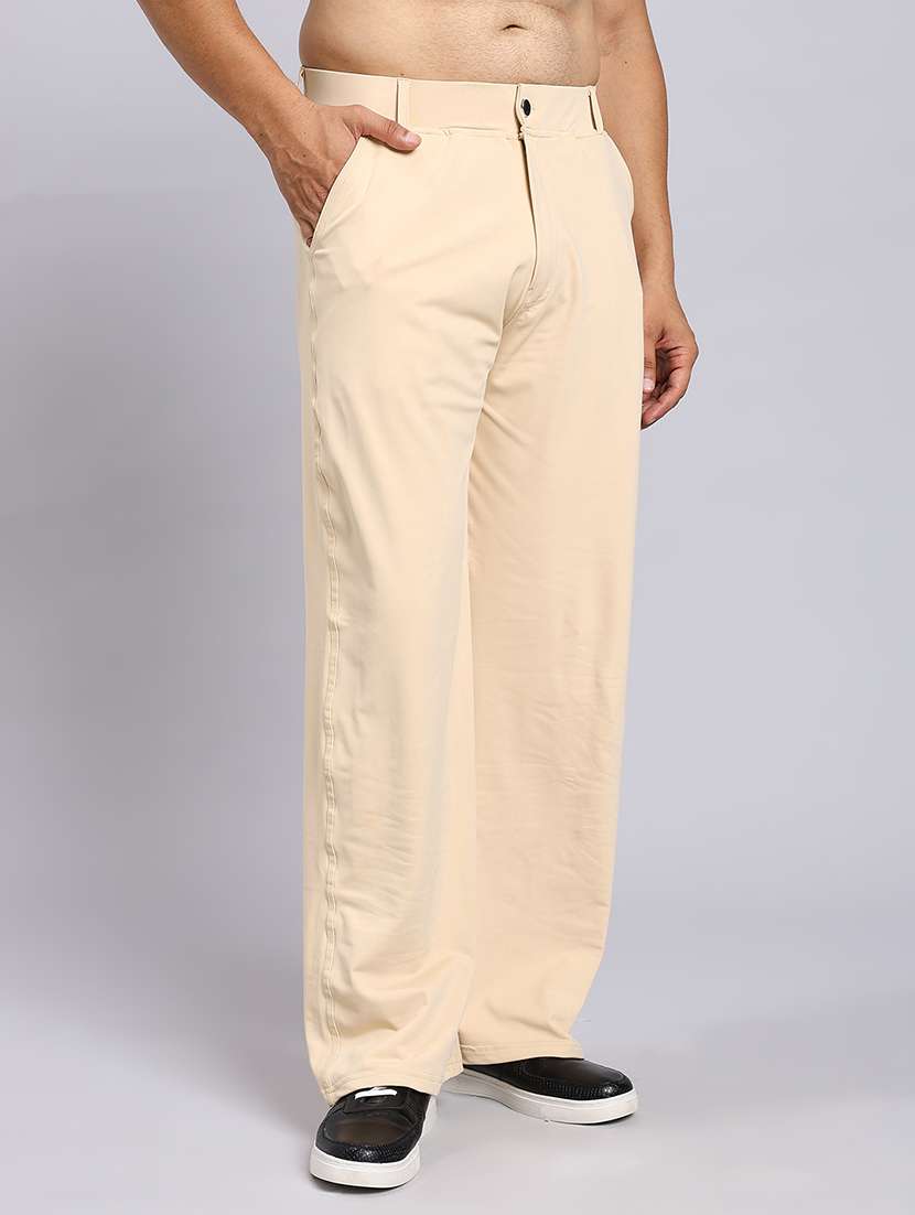 men solid mid rise loose fit chinos  - 22022467 -  Standard Image - 1