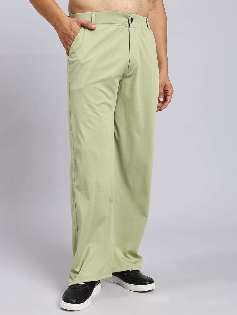 men solid mid rise loose fit chinos  - 22022478 -  Standard Image - 1