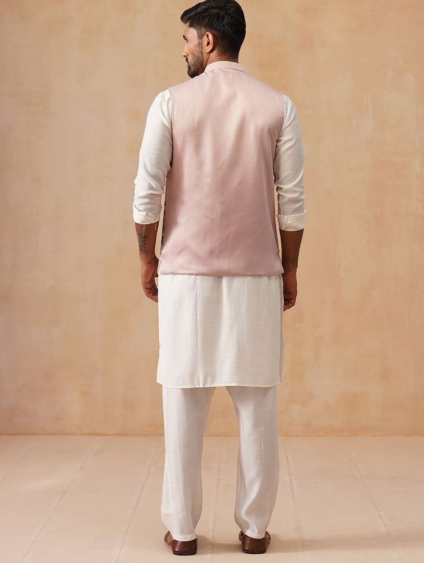 men embroidered mandarin collar nehru jacket - 22022543 -  Standard Image - 4