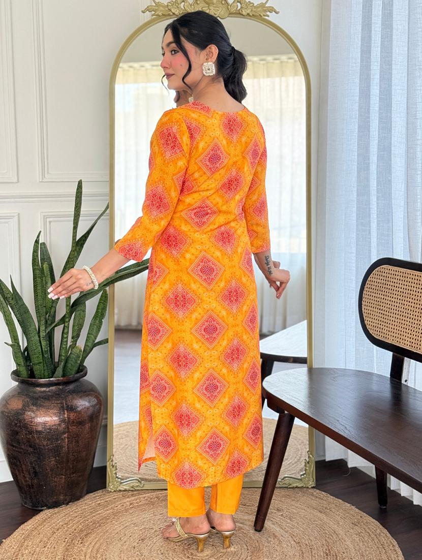 women embroidered three quarter sleeve kurta pant with dupatta set - 22022743 - Standard Image - 4