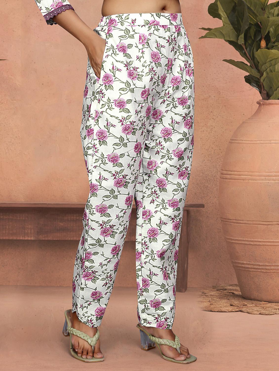 women floral three quarter sleeve kurta pant with dupatta set - 22022747 - Standard Image - 4