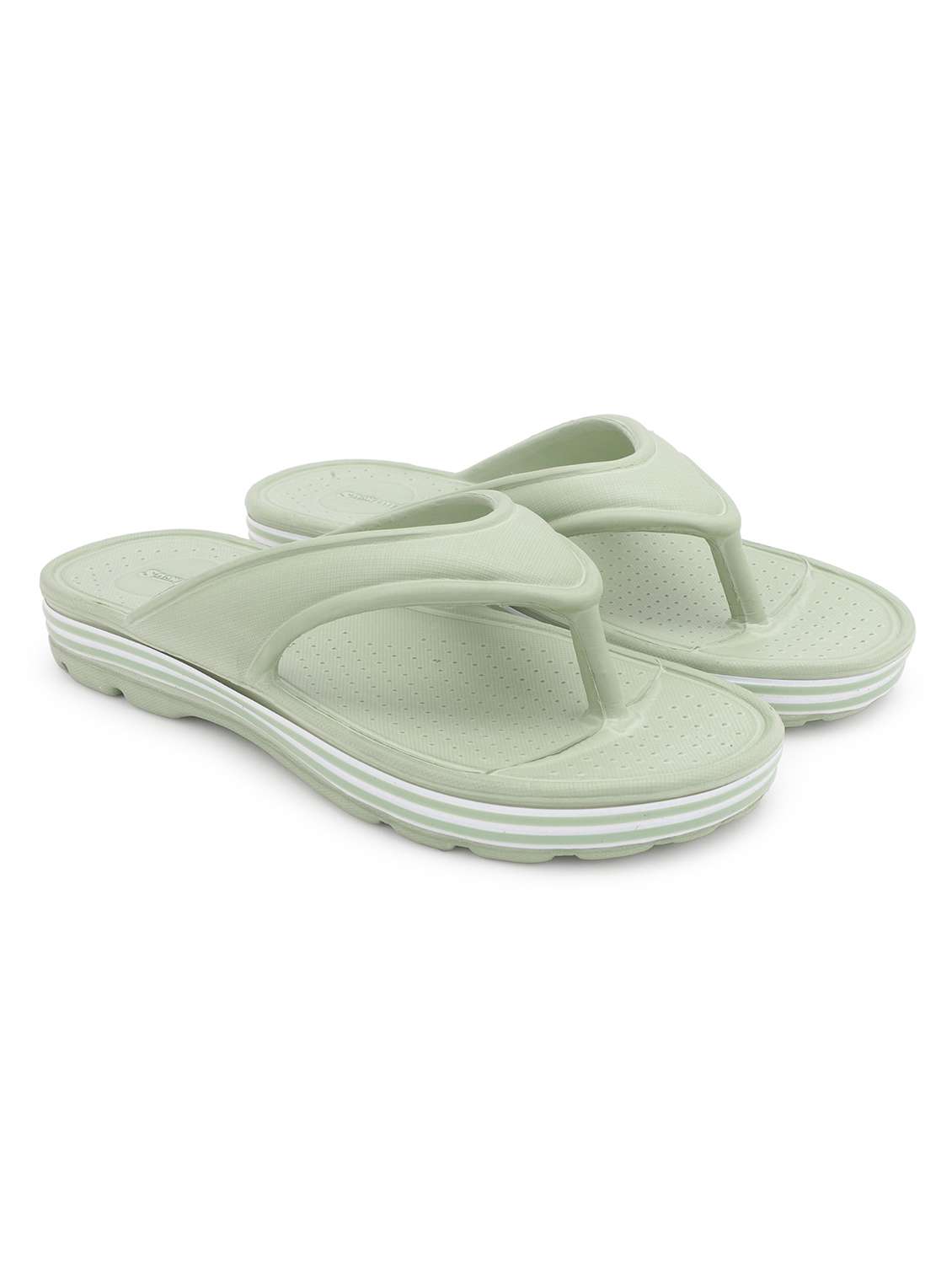 women green slides flip flop - 22023426 -  Standard Image - 1