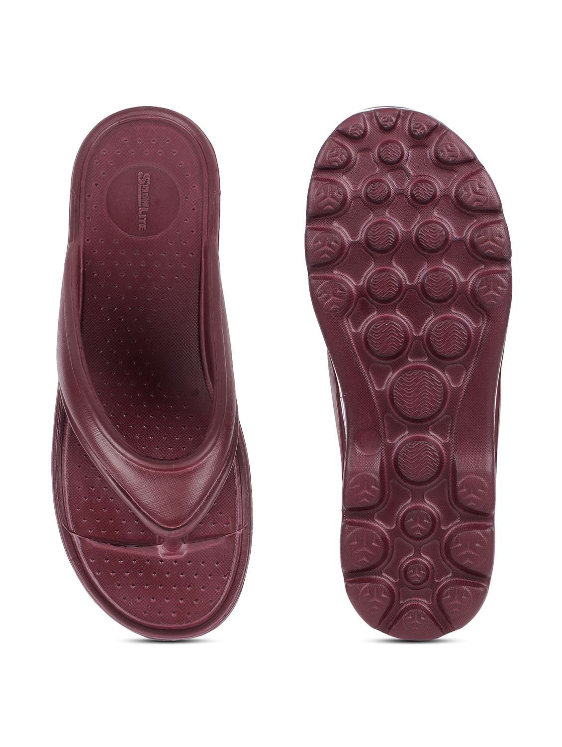 women solid maroon flip flop - 22023427 -  Standard Image - 4