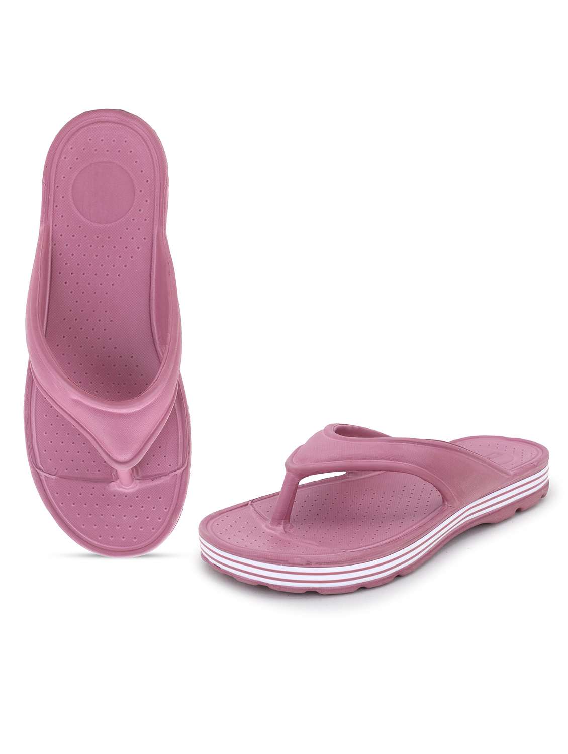 women solid peach slip on flip flop - 22023428 -  Standard Image - 1