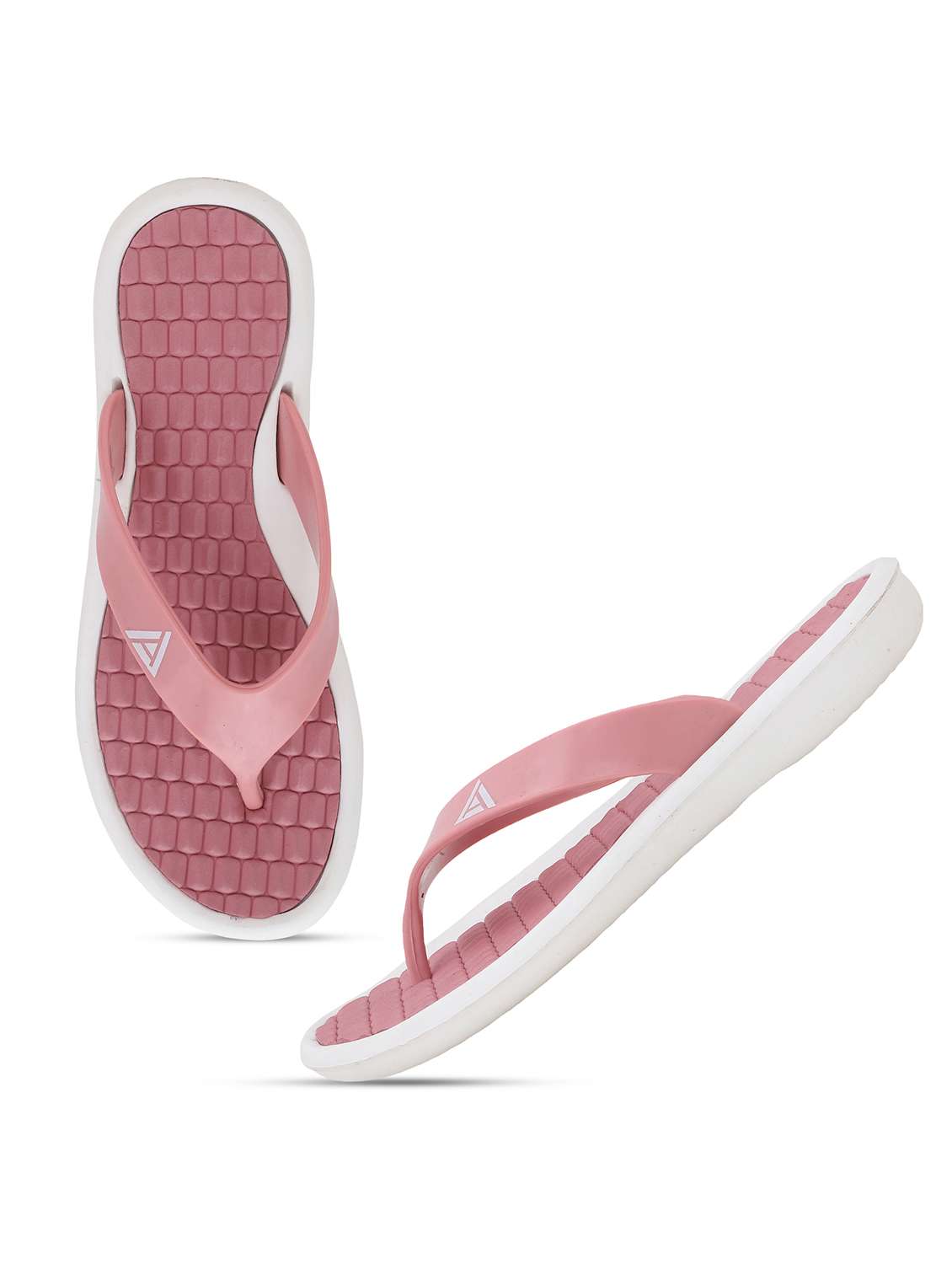 women solid peach flip flop - 22023435 -  Standard Image - 1
