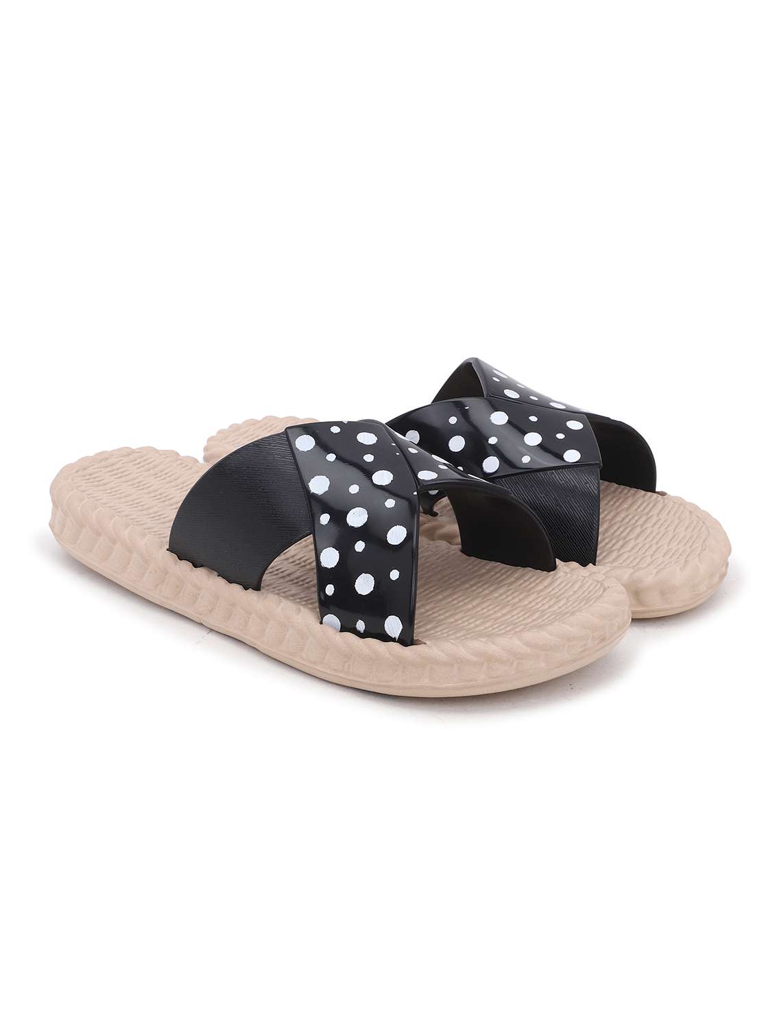 women black polka doted slides  - 22023436 -  Standard Image - 1