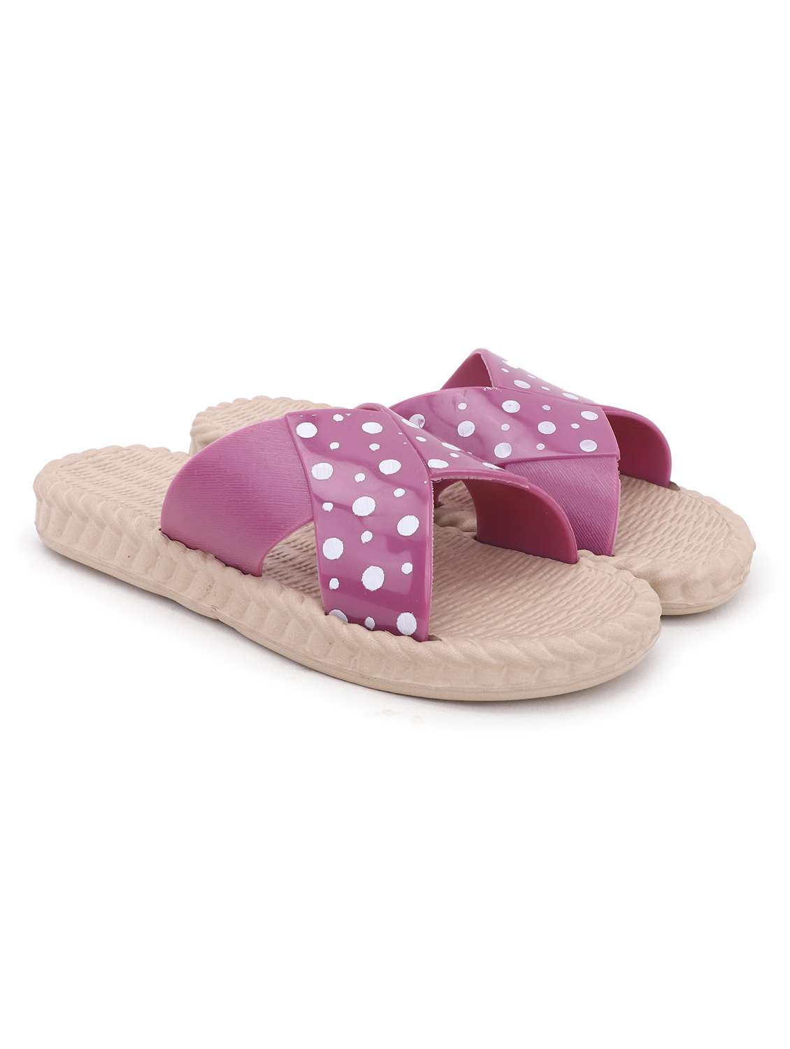 women purple polka doted slides  - 22023438 -  Standard Image - 4