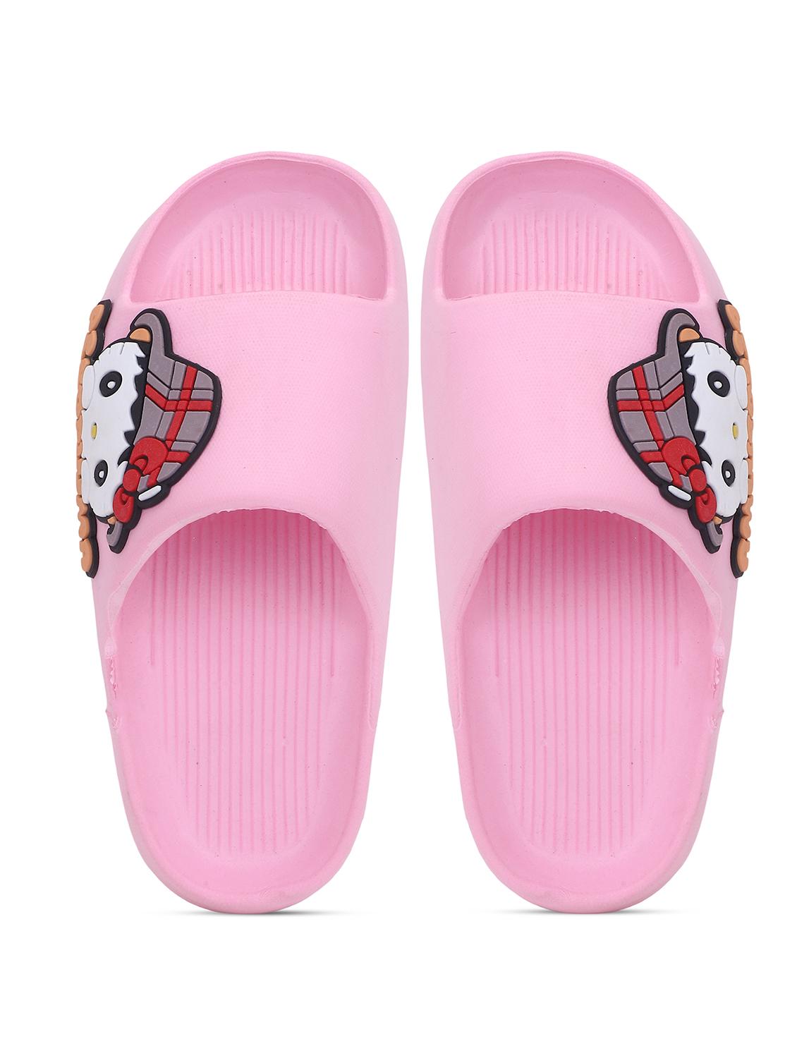 slides pink cartoon printed eva shoes - 22023440 - Standard Image - 4