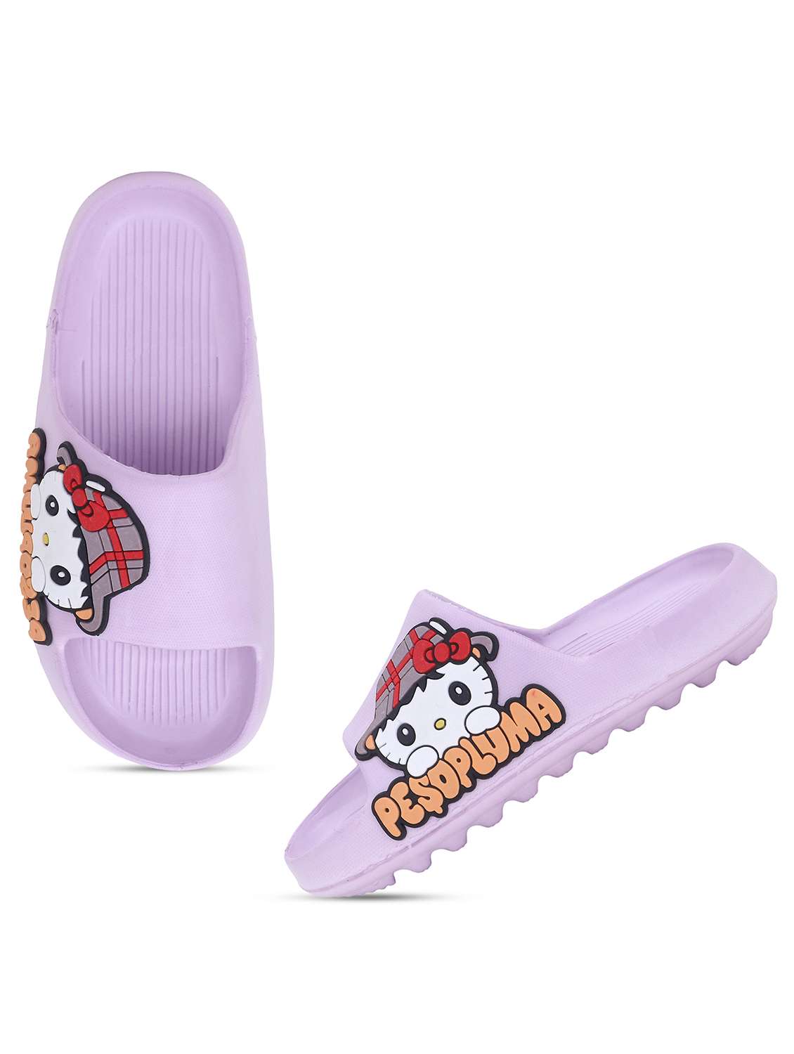 women printed lavender slides - 22023441 -  Standard Image - 1