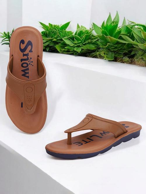 men brown slip on flip flop - 22023449 - Standard Image - 0