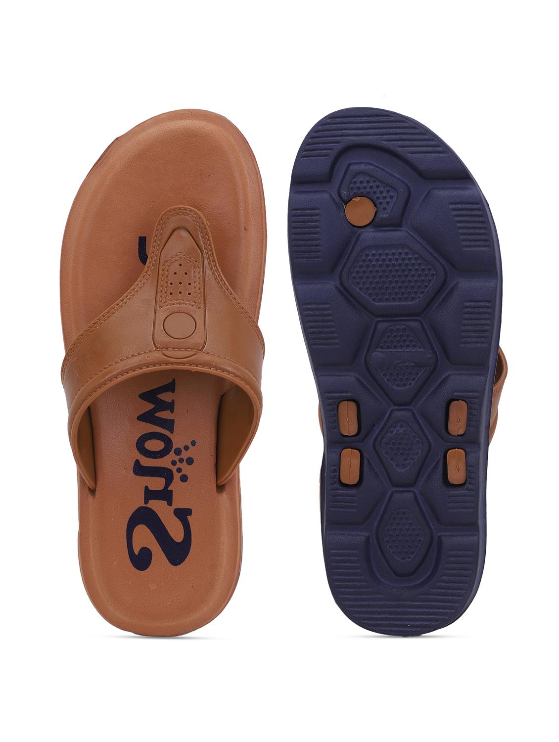 men brown slip on flip flop - 22023449 - Standard Image - 4