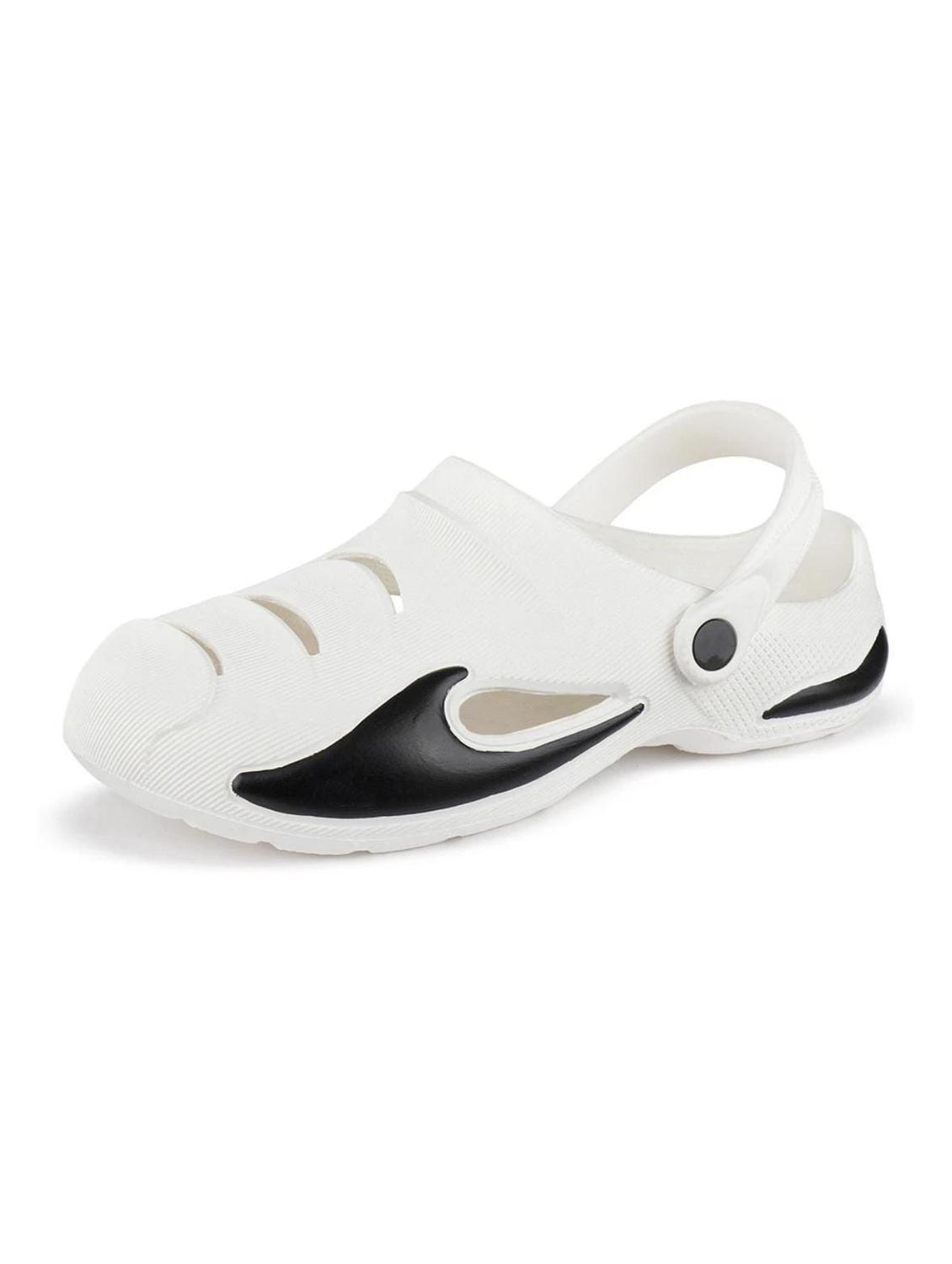 men's round toe white solid clogs - 22023984 - Standard Image - 1