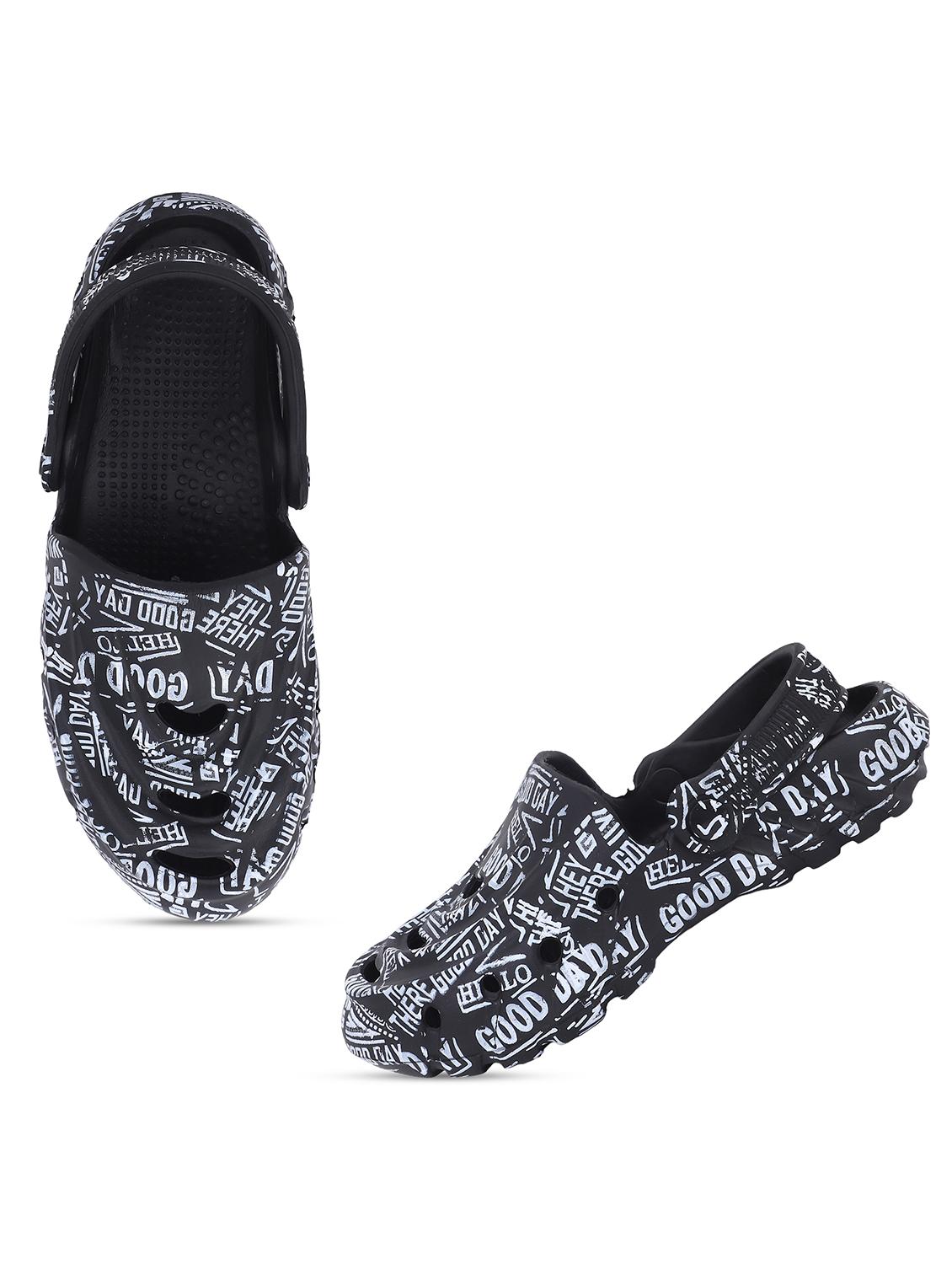 men printed black rubber clogs - 22023985 - Standard Image - 1