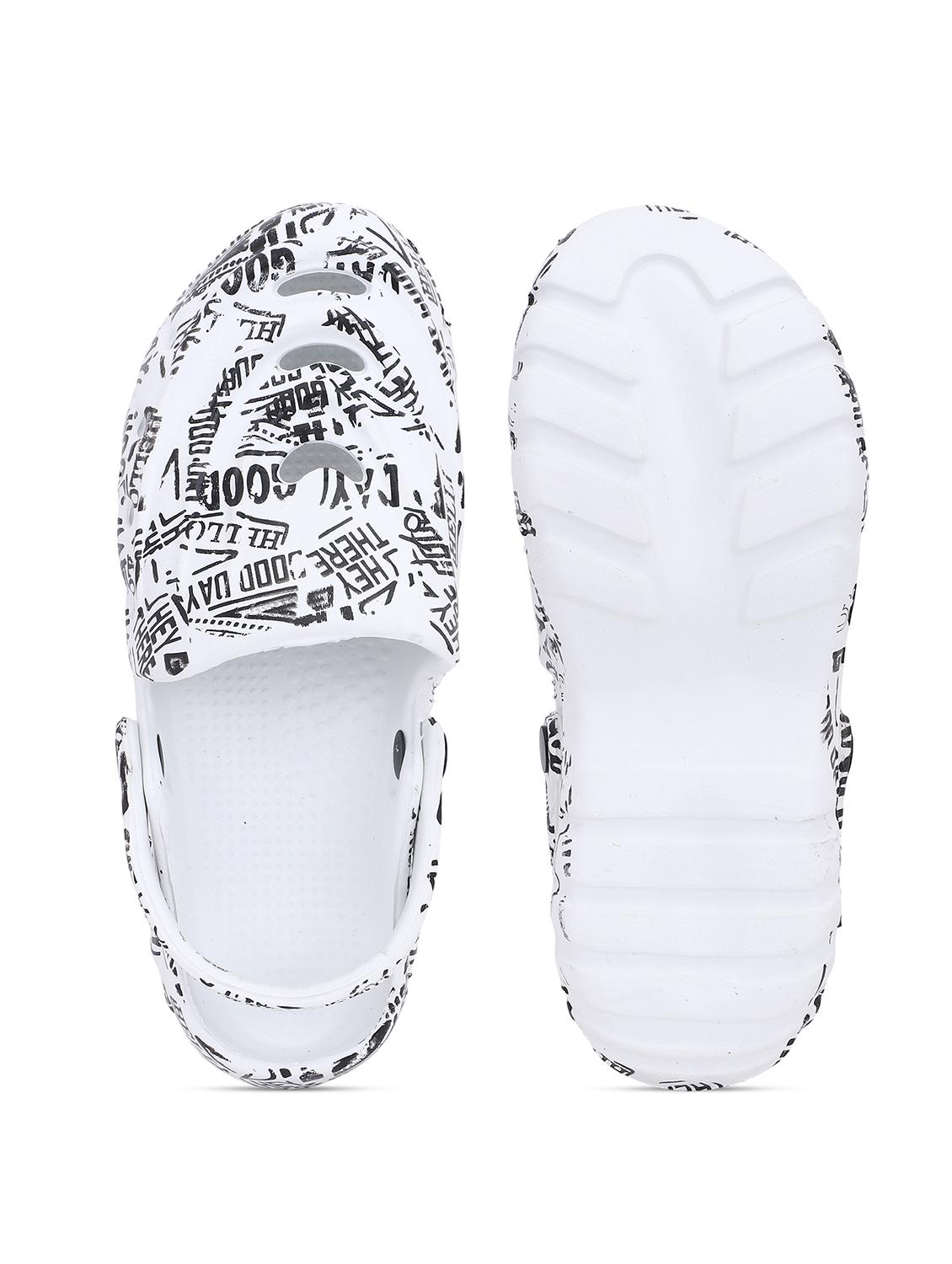 men's white printed slip-on clogs - 22023987 - Standard Image - 4
