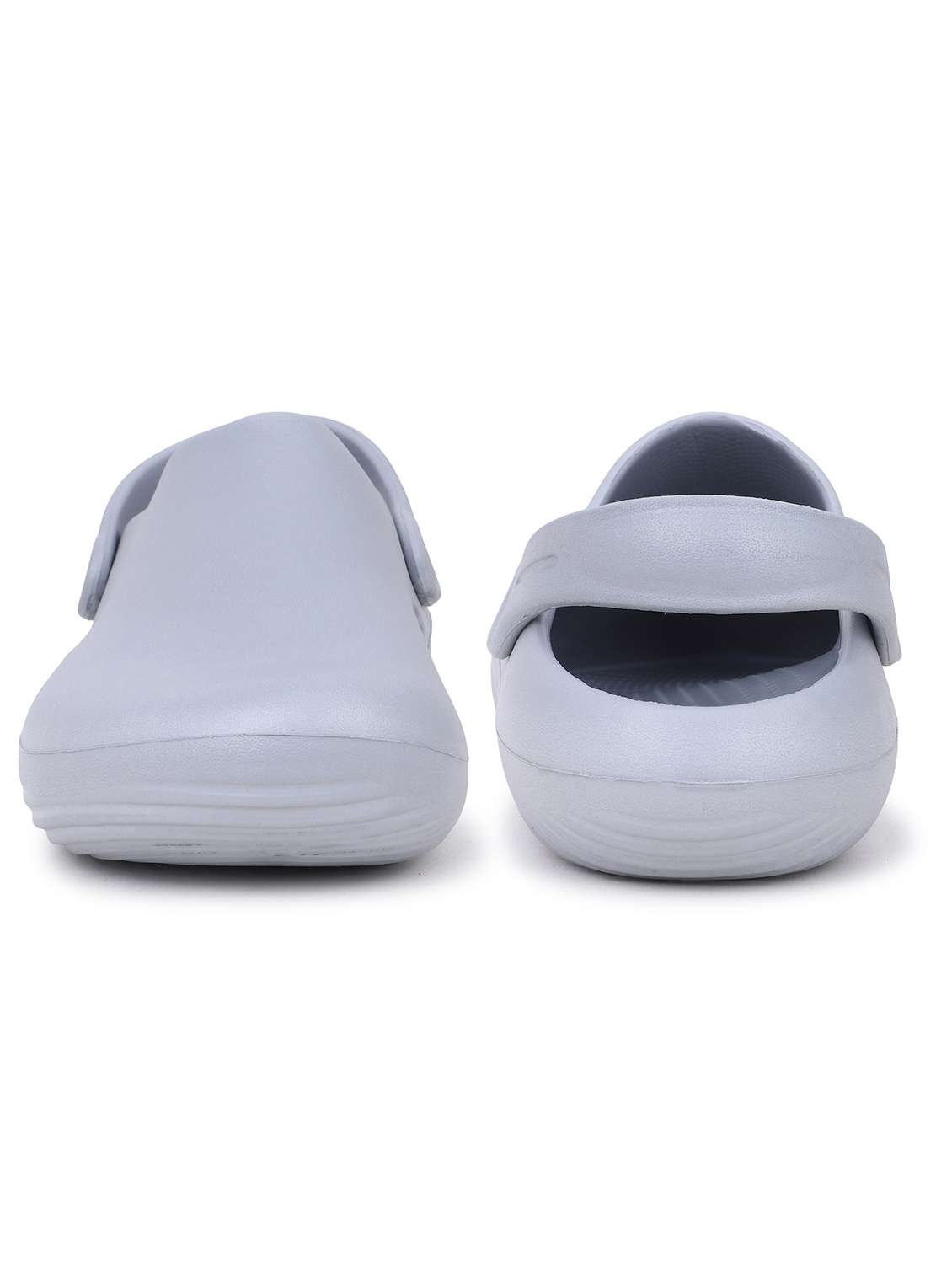 men's grey solid slip on clogs - 22023989 -  Standard Image - 4