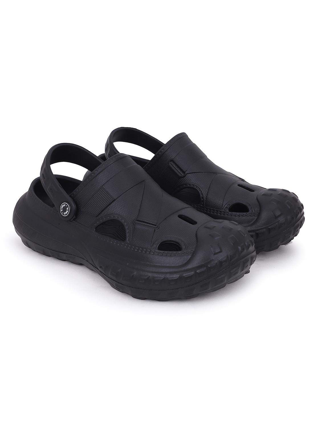 men's black solid rubber slip-on clogs - 22023994 -  Standard Image - 1