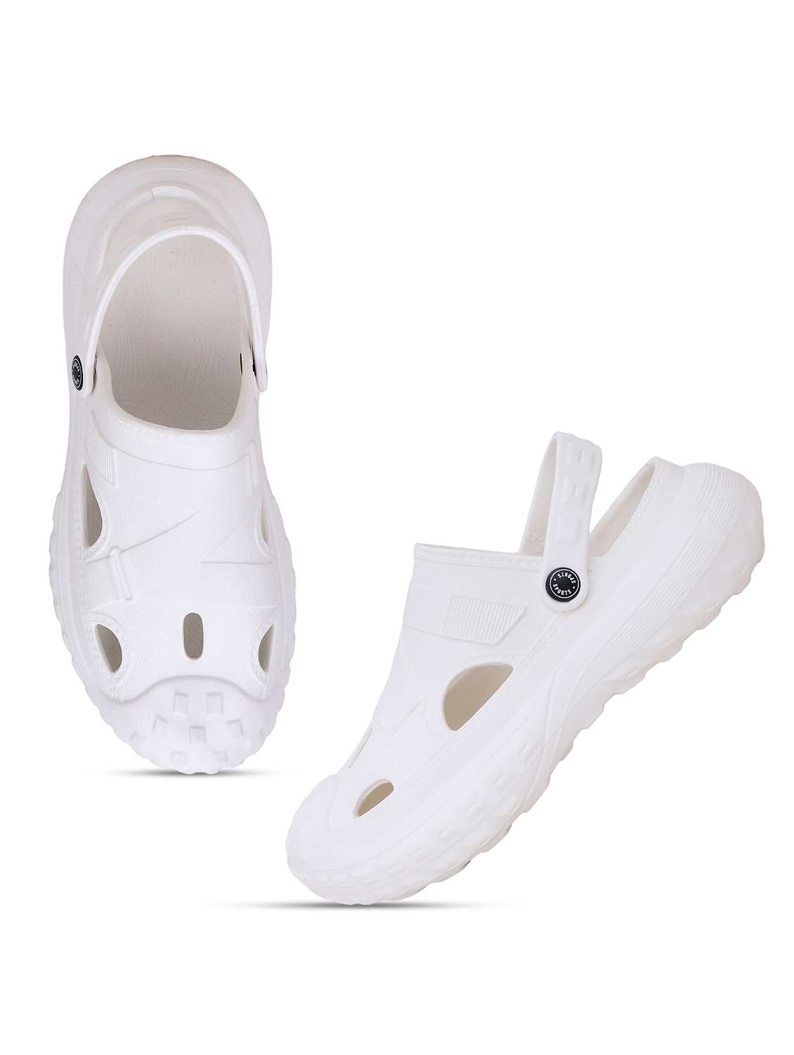 men's comfortable white solid casual clogs - 22023996 -  Standard Image - 1