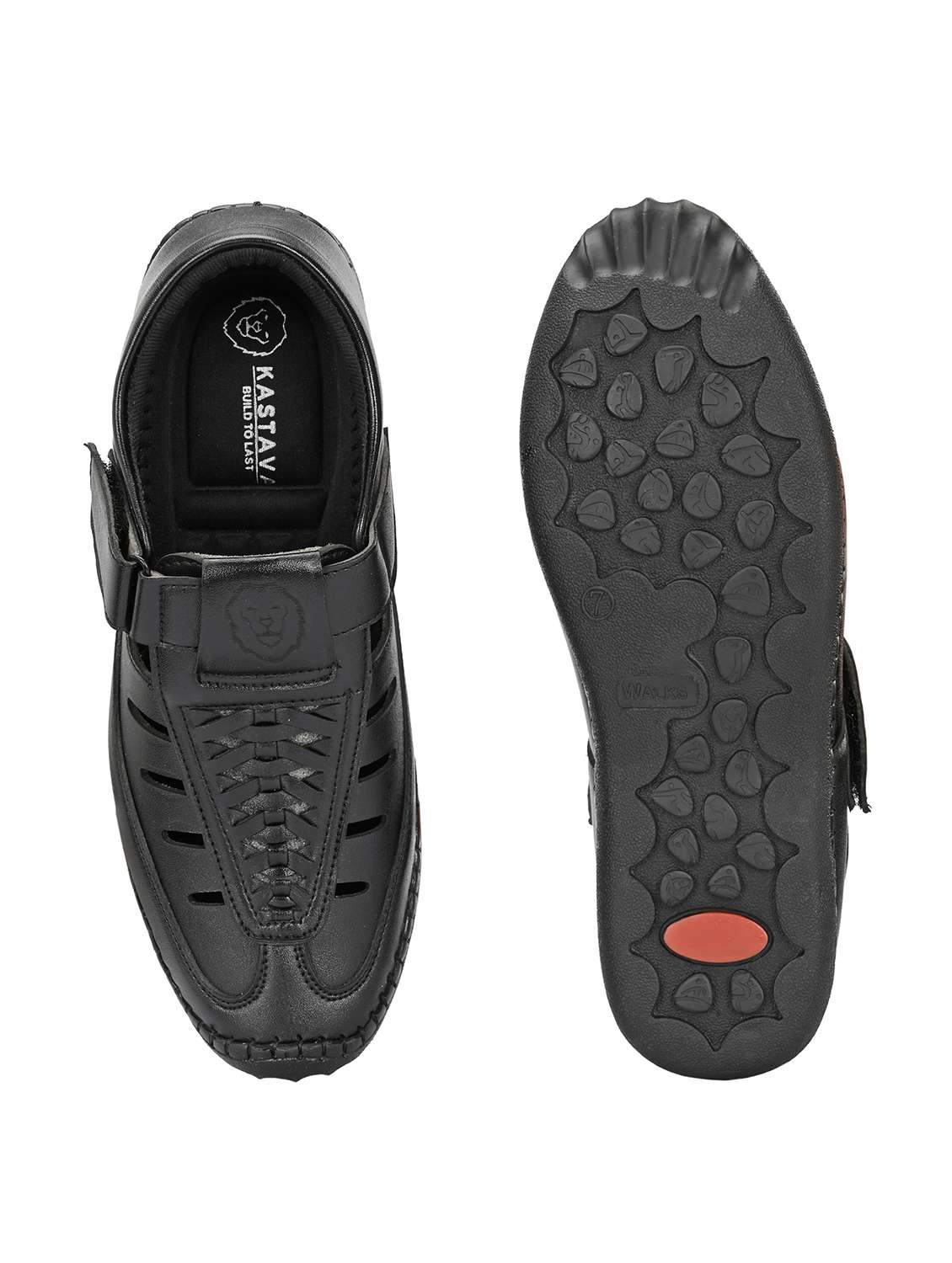 men black slip on sandal - 22024660 - Standard Image - 4