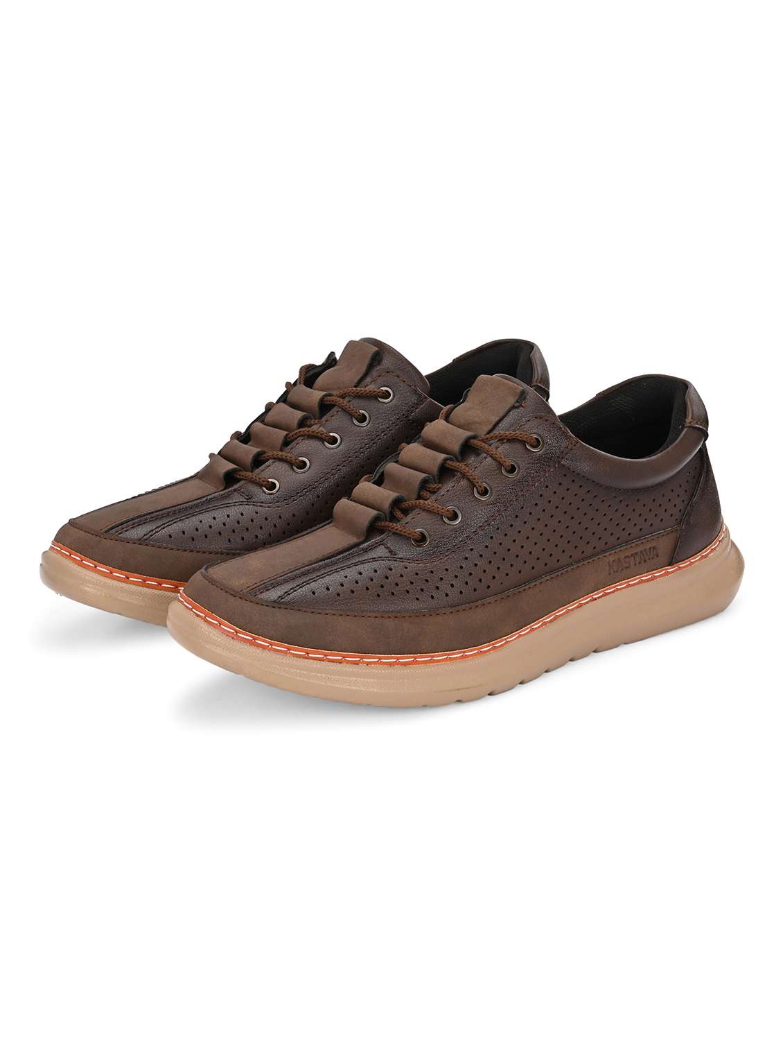 men solid brown lace up sneaker - 22024672 -  Standard Image - 1