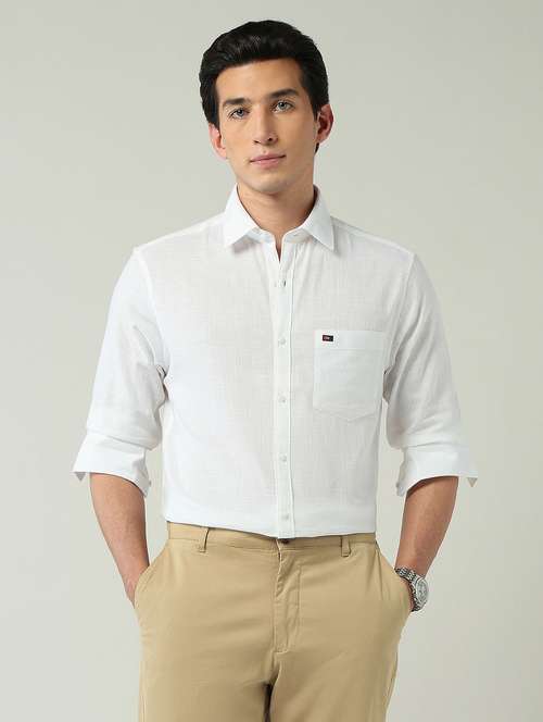 men solid long sleeve slim fit casual shirt - 22024842 -  Standard Image - 0