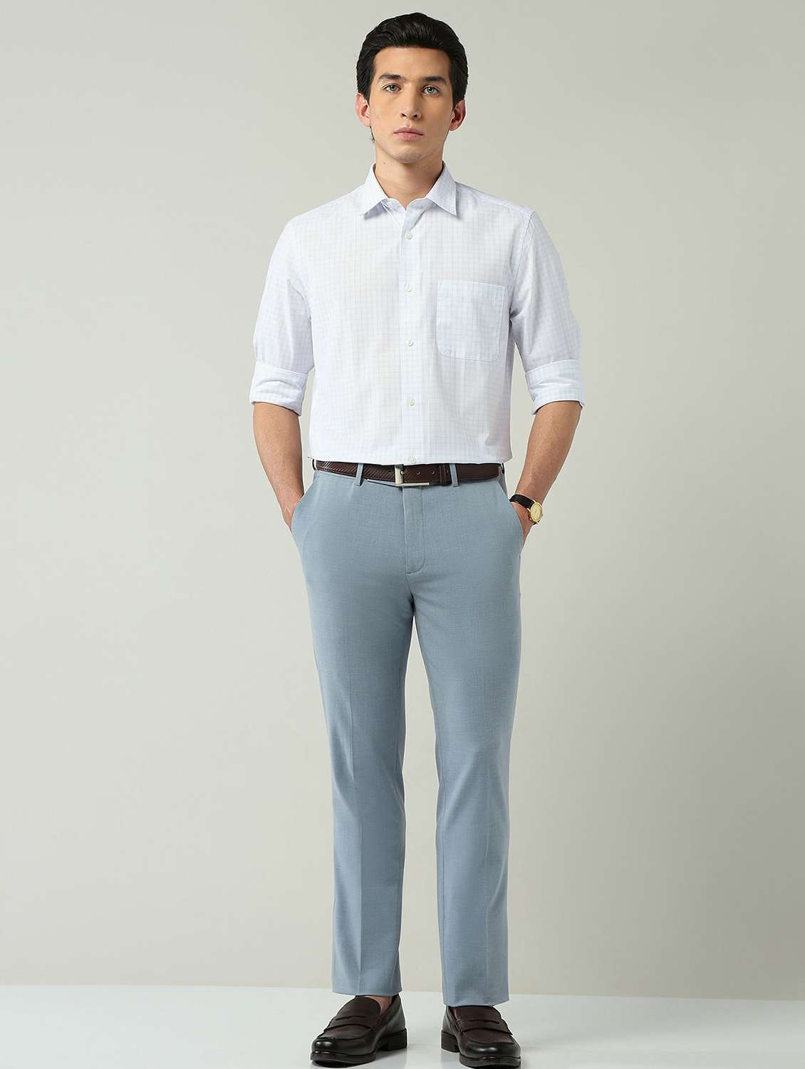 men checkered long sleeve regular fit formal shirt - 22024847 -  Standard Image - 4