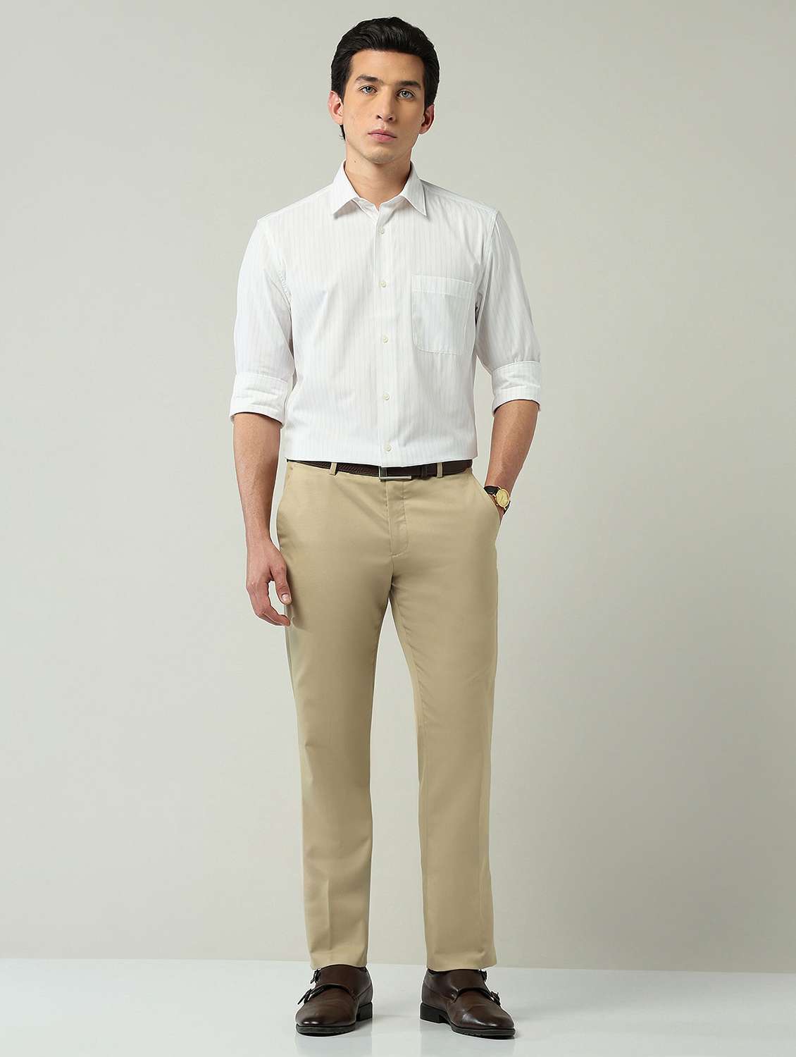 men striped long sleeve regular fit formal shirt - 22024849 -  Standard Image - 4