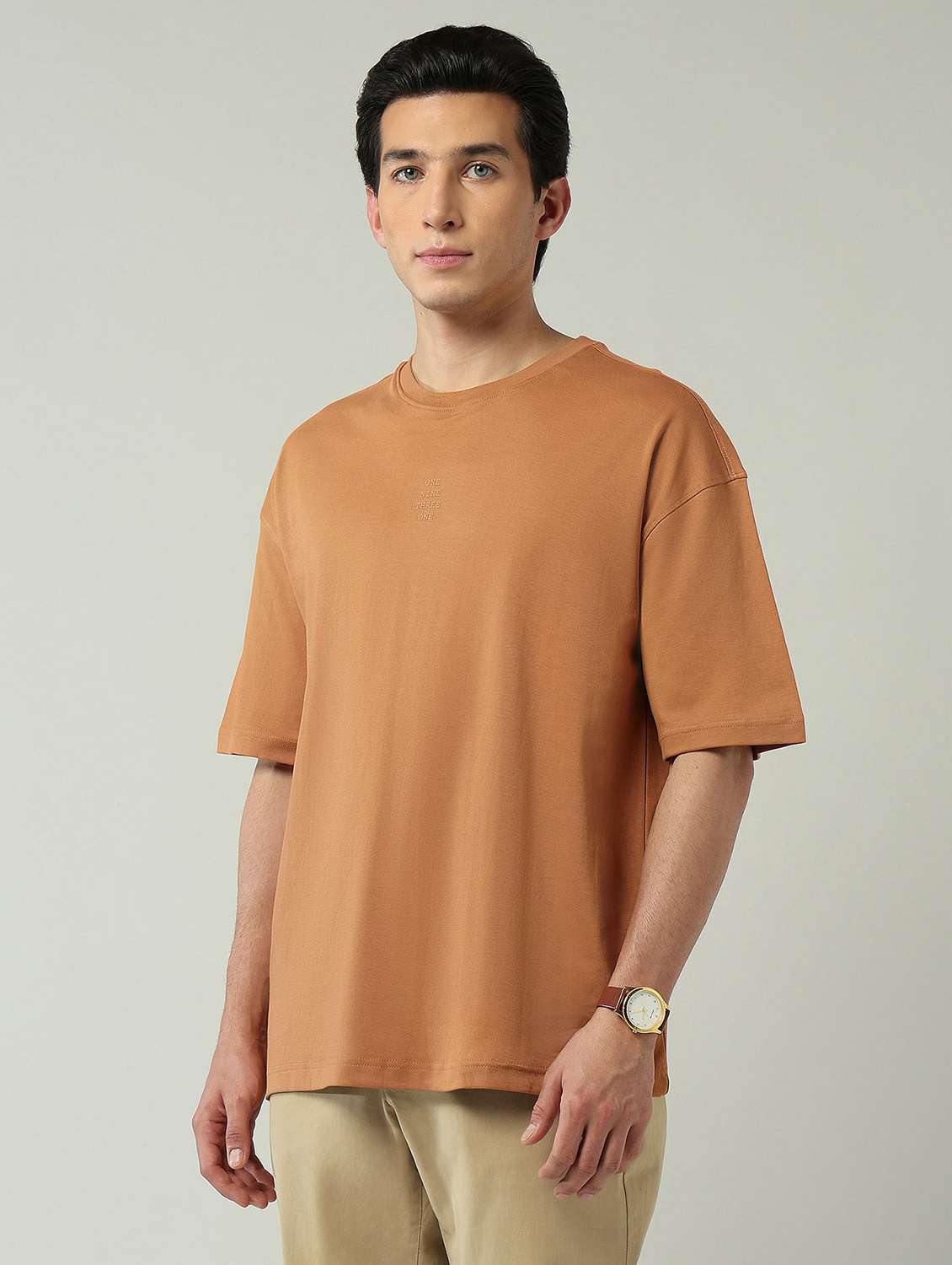 men solid short sleeve oversized t-shirt - 22024852 -  Standard Image - 1