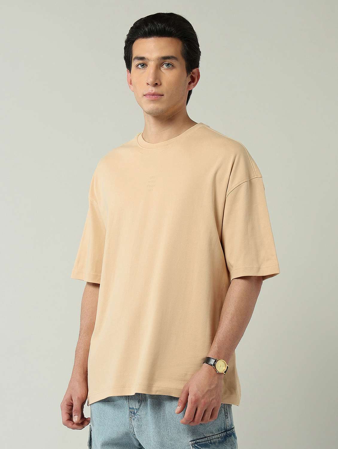 men solid short sleeve oversized t-shirt - 22024853 -  Standard Image - 1
