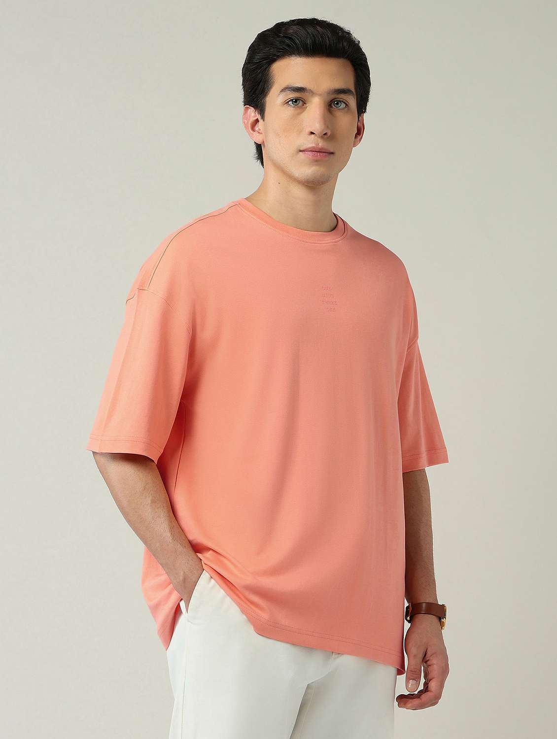 men solid short sleeve oversized t-shirt - 22024854 -  Standard Image - 1