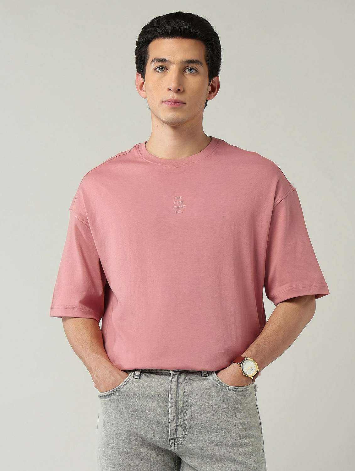 men solid short sleeve oversized t-shirt - 22024855 -  Standard Image - 1