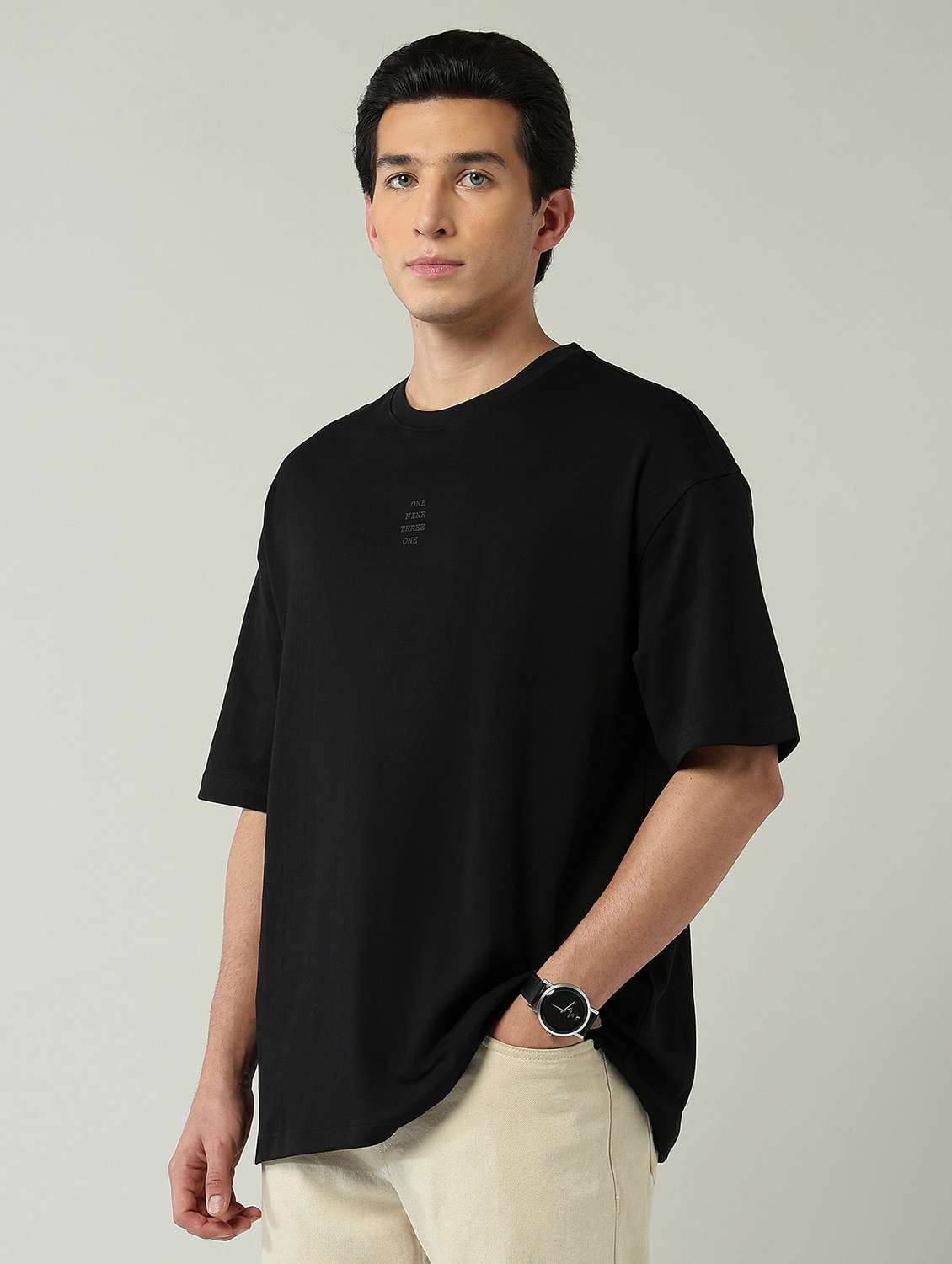 men solid short sleeve oversized t-shirt - 22024856 -  Standard Image - 1
