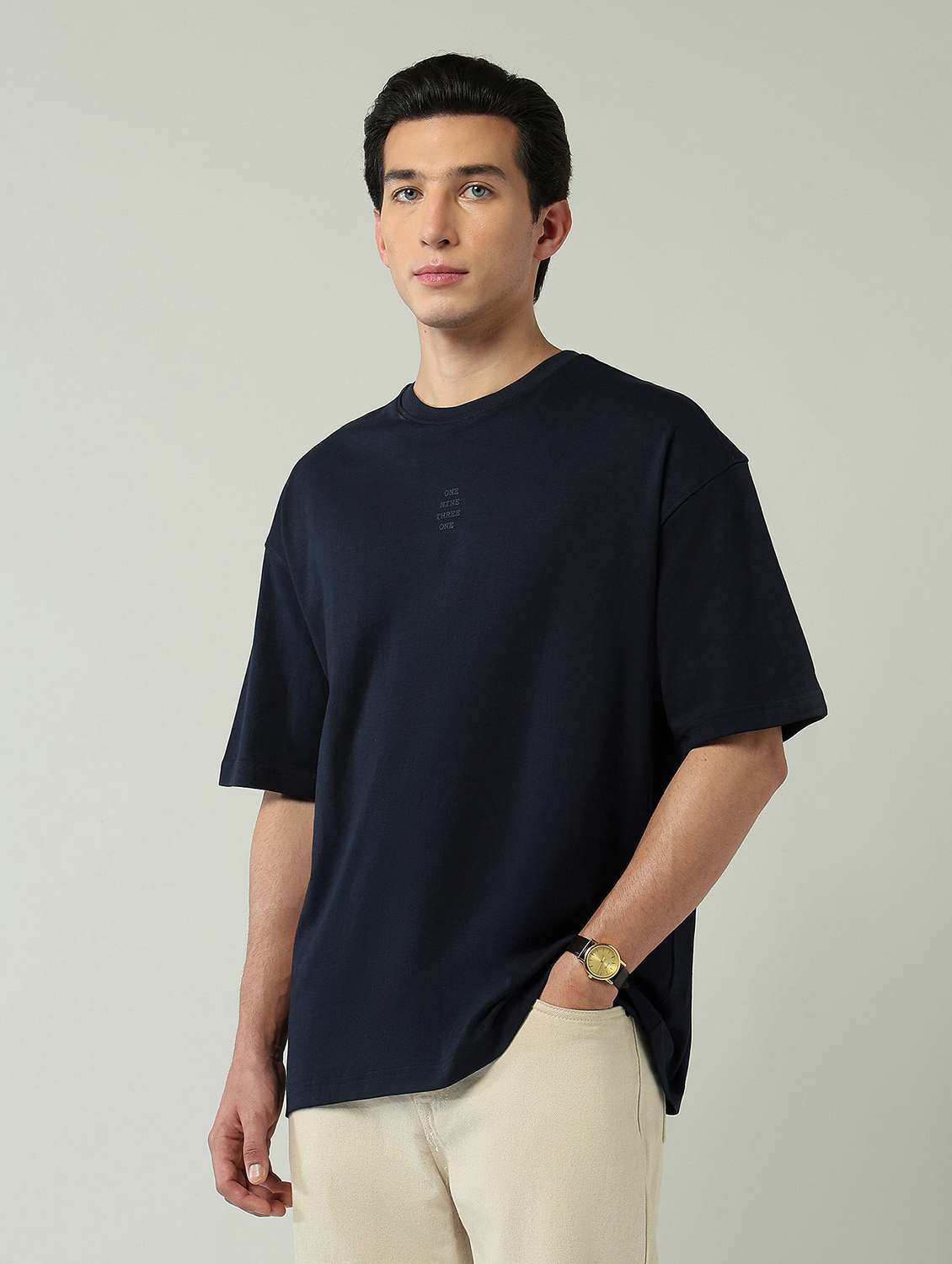 men solid short sleeve oversized t-shirt